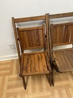 Vintage Wooden Folding Chair Set Lot Antique Wedding Church Slat Slatted Bistro