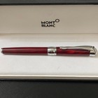 Montblancc Rollerball Pen Burgundy Red  sliver Trim W  Gift Box Vip Gift Rare