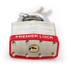 2 In  Nickel Plated Laminated Steel Keyed Padlock With Vinyl Bumper And 2 Keys