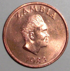 1983 Zambia 1 Ngwee Coin Aardvark Orycteropus Afer Animal African Wildlife