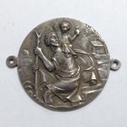 Very Rare Antique 1915 2  St  Christopher Signed Silver-plated Dash Plaque badge