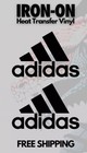 Large Adidas -replica Iron On Transfer- T-shirt   Other Fabrics- 5 Sizes Avail 