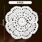 8 Pcs Crochet Lace Doilies Vintage Cotton Coasters Handmade Round Placemats Craf
