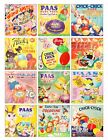 Set Of 12 Vintage Retro Easter Paas Egg Dye 1950 s Stickers - Just Cut   Use 