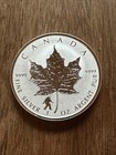  bigfoot  Privy Reverse Proof 1 0z Canadian Silver Maple Leaf Coin 2016  Rare