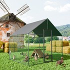 Extra Large Walk In Chicken Coop Strengthened Metal Cage With Waterproof Cover 