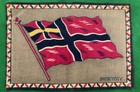 Norway Flag Tobacco Felt Antique 1930s Cigarette Premium 5 5x8  Vintage Flannel