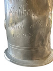 Antique  Pewter Engraved German Beer Stein From 1803