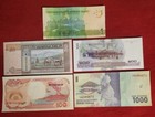Mixed Lot 5 Different World Paper Money Banknotes Currency Foreign  Unc