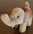 Rare Vintage Steiff Miniature Mohair Anniversary Elephant Ltd Ed 1956-58 With Id