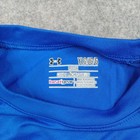 Under Armour Shirt Youth Large Blue Heatgear Loose Athletic Short Sleeve Gym