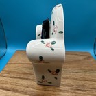 Vintage Katz   Co Black Cat On Floral Sofa Hand Painted Ceramic Figure Scotland