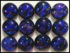 Lot Of 12 Surprise Sapphire Fused Glass Dichroic Cabs Flat Back No Hole Beads