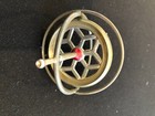 Vintage 1960   s Gyroscope Metal Spinning Top Red Center Classic Antique Toy