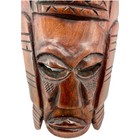 Wood Wall Mask Hand Carved  9 5  Polynesian Hawaiian Tiki Tribal Decor Vintage