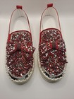 Women   s Platform Rhinestone Sequin Slip On Sneakers Bowknot Shoes Size 7 5