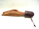 Antique Telegraph Brown Ceramic  Insulator On Original Wood Post Mount W  Wire
