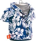 Puffin  Aloha Shirt  Insulated Can   Bottle Cooler  Sailor Blue Floral Koozie