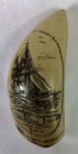 Vintage Ascension Island Faux Scrimshaw  Whales Tooth  Ship   Cannon Design