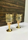 Pair Of 2 Vintage Original Brass Ship Salvaged Marine Old Electric Cargo Lamp