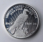 Highland Mint Hm Peace Dollar Half Troy Oz  999 Fine Silver Round