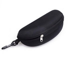 1-pc Sunglasses Hard Case Eye Glasses Black Clam Shell Zipper With Hook