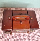 Vtg Singer Wooden Accordion Expandable Sewing Organizer Chest Box Storage 8 