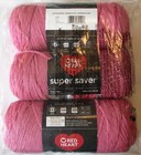 Red Heart Super Saver Yarn Raspberry 364yd Each 7oz Each Same Dye Lot 3 Pack