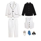Boys Slim Fit  Wedding Suit Formal Tuxedo Dress Kids  Party Performance Costume