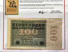 Germany  Hundred Million Mark Propaganda Banknotes 1927 Election Coa   History