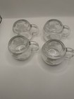 Nestles Nestcafe Etched World Map Coffee Mug Set Of 4 Clear Glass  Vintage 1970s