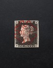 Queen Victoria Gb Penny Black Sg 1 Pl 5 Worn Plate Used Red Mx 4 Margins Vf