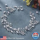 Unicra Bride Wedding Rhinestone Hair Vine Bridal Silver Hair Piece Crystal He