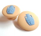 Vtg 1977 Wedgewood Seminar Jasperware Portland Vase Gift Buttons   His   Her Set
