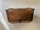 Small Wooden Storage Chest Box Hand Crafted Metal Fitted Original Old Trunk