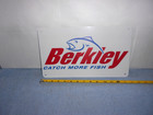 Vintage 14x8 In Berkley Fishing Gear   Supplies Adv  Sign Tin Metal Tacker -x161