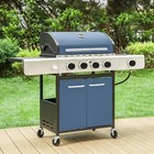 4-burner Propane Gas Bbq Grill With Side Burner  Cast Iron Grates  42 000 Btu