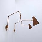 Set Of Two Antique Patina Brass Swing Sconce -italian Brass Sconces - Italian Li