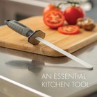 Smith s Smiths 51205 8 Inch Oval Ceramic Sharpening Rod Rubber Chef Edge Knife