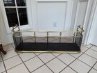 Antique 19c English Brass Nursery Fireplace Fender Fire Guard Surround