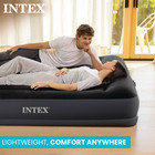 Intex Dura Pillow Rest Classic Blow Up Mattress Air Bed With Built In Pump  Twin