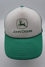 John Deere Snapback Hat Baseball Cap Green Mesh Foam Spell Out Logo Tractor Farm