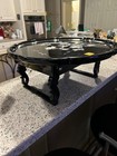Vintage Black Lacquer Mother Of Pearl Inlay  Folding Korean Tea Table  Unique    