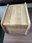 Vintage Wooden Recipe Storage Box With Lid  Brown Rectangular Wood Grain Pattern