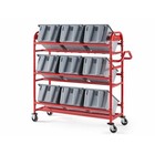 Rubbermaid 3-shelf Metal Tote Picking Cart Red  2144269 