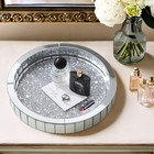 11    Rotating Makeup Perfume Organizer silver Glass Vanity Tray Fits Dresse