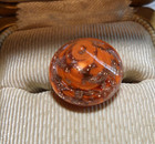 Vintage Antique Glass Paperweight Pointed Dome Top Button Colorful