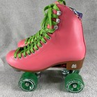 Moxi Roller Skates Women Moxi 6 Pink Beach Bunny Quad Skates Green Wheels Laces