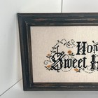 Vintage Cross Stitch Framed    home Sweet Home    Floral Country Cottage Farmhouse