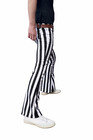 Mens Striped Retro Flares White Black Bell Bottoms Hippie Vtg Pants Trousers 60s